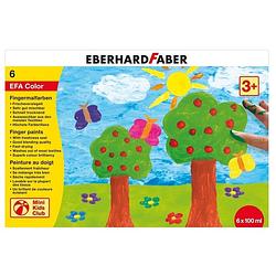 Foto van Vingerverf eberhard faber 100ml geel, rood, blauw, groen, wit, zwart