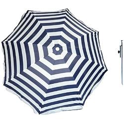 Foto van Parasol - blauw/wit - d120 cm - incl. draagtas - parasolharing - 49 cm - parasols