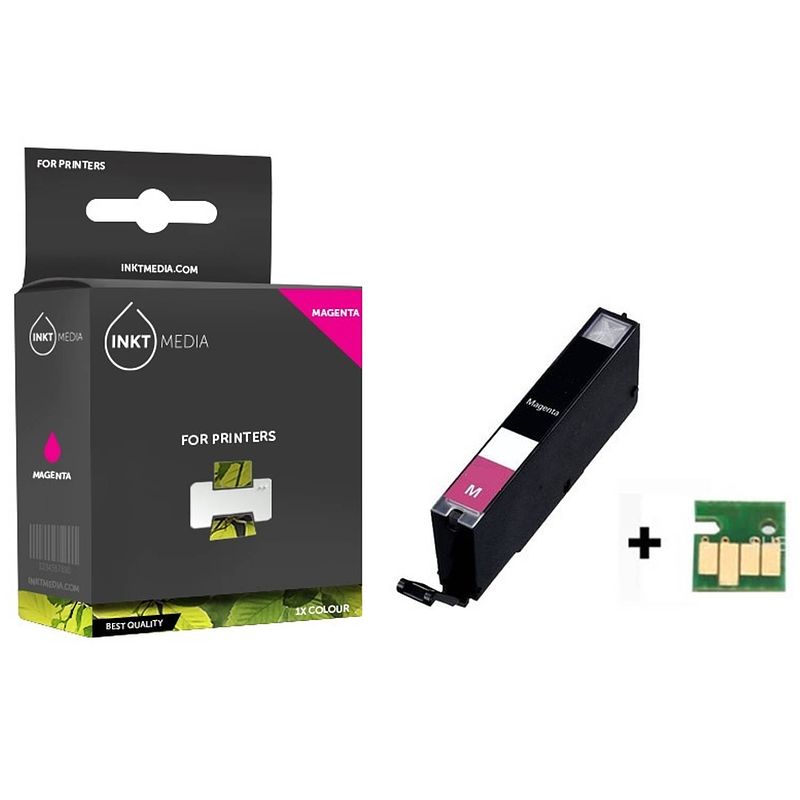 Foto van Inktmedia® -navulinkt - geschikt canon cli-581 xxl ma inktcartridge magenta hoge capaciteit - navul inkt - refill inkt