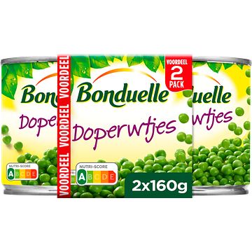 Foto van Bonduelle doperwtjes voordeelpak 2x160g bij jumbo