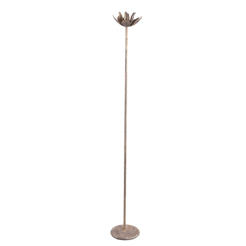 Foto van Ptmd derio gold metal candleholder with flower holder