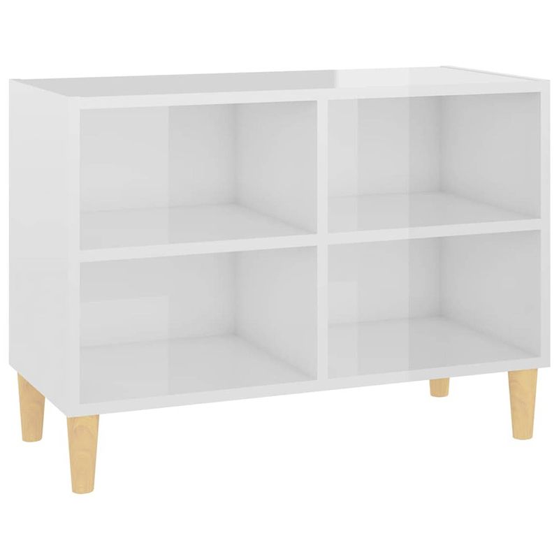 Foto van The living store bedkastje scandinavische charme - hoogglans wit - 69.5 x 30 x 50 cm