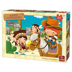 Foto van King puzzel kiddy adventure cowboys en indianen - 24 stukjes