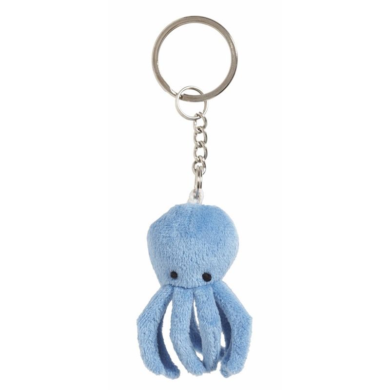 Foto van Nature planet pluche octopus/inktvis knuffel sleutelhanger - 6 cm - speelgoed dieren - knuffel sleutelhangers