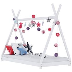 Foto van Vidaxl kinderbedframe massief grenenhout wit 70x140 cm