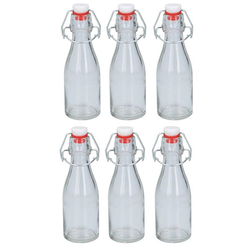 Foto van 12x olie-/azijn flesjes met beugeldop 150 ml - decoratieve flessen
