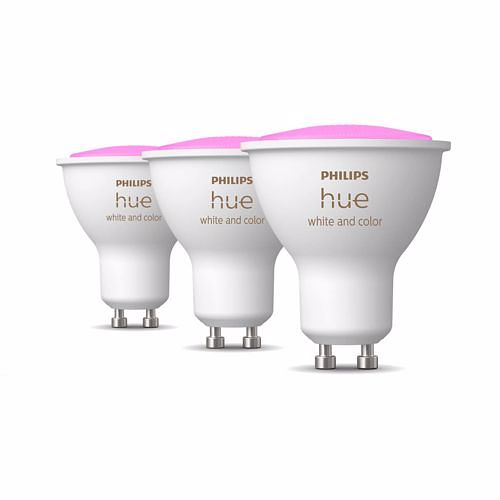 Foto van Philips hue spot gu10 3-pack wit en gekleurd licht