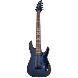 Foto van Schecter omen elite-7 see-thru blue burst elektrische gitaar