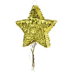 Foto van Pinata van papiera  - gouden ster thema - 44 x 42 cm - feestartikelen verjaardag - pinatas