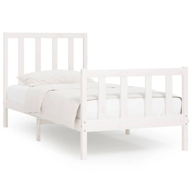 Foto van The living store houten bedframe - tijdloos ontwerp - bedframe - afmeting- 205.5 x 96 x 100 cm - ken- hoogwaardig