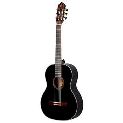 Foto van Ortega r221bk-l family series full-size left-handed guitar black linkshandige klassieke gitaar met gigbag