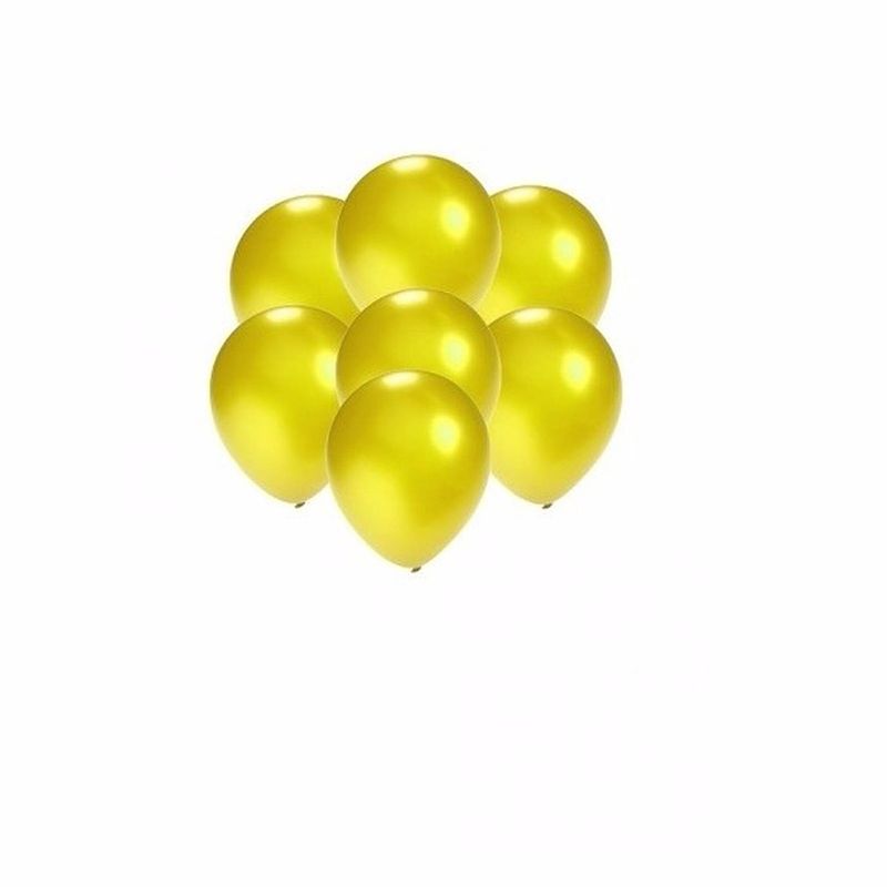 Foto van 100x mini ballonnen geel metallic - ballonnen