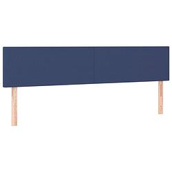 Foto van The living store hoofdbord - hoofdeind - blauw - 200 x 5 x 78/88 cm - stof