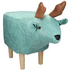 Foto van Womo-design dierenkruk eland turkoois, 69x31x48 cm, gemaakt van imitatieleer