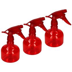 Foto van Plasticforte waterverstuiver/plantenspuit - 3x stuks - rood - 330 ml - waterverstuivers