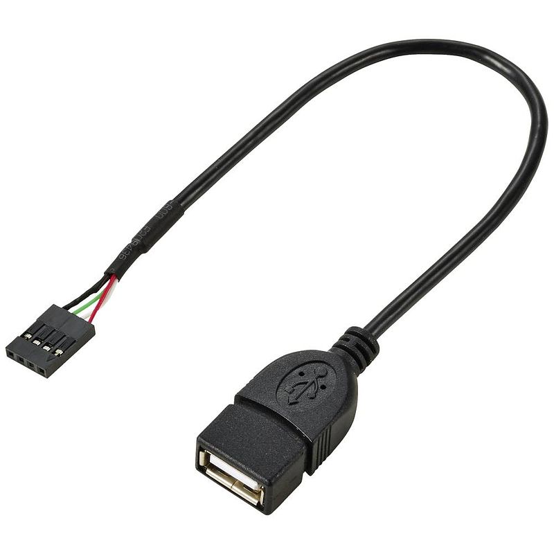 Foto van Renkforce usb-kabel usb 2.0 shrouded header 4-polig, usb-a bus 0.20 m zwart rf-5719746