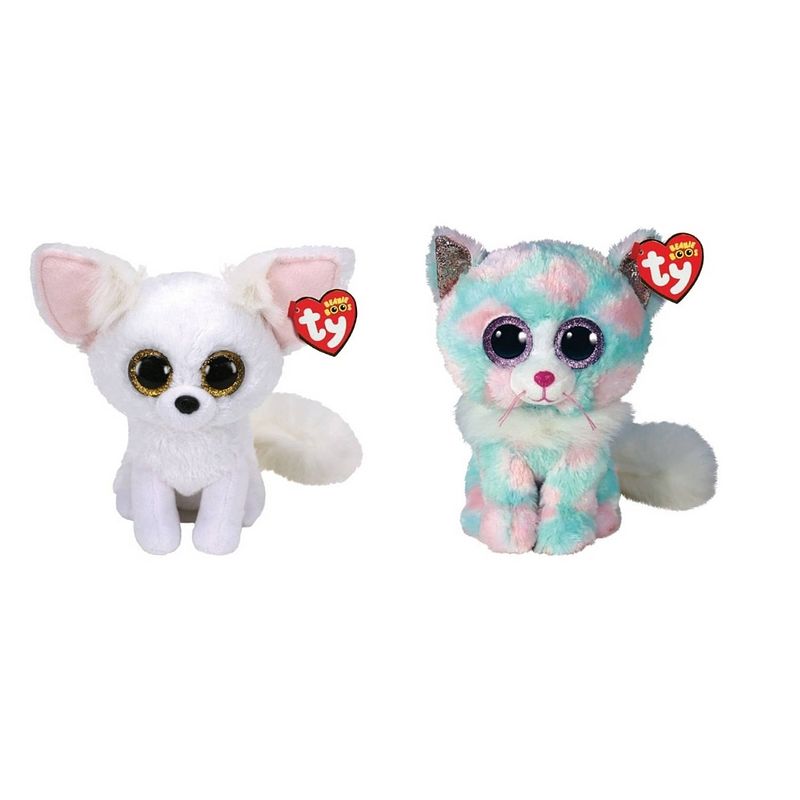 Foto van Ty - knuffel - beanie boo's - phoenix fox & opal cat