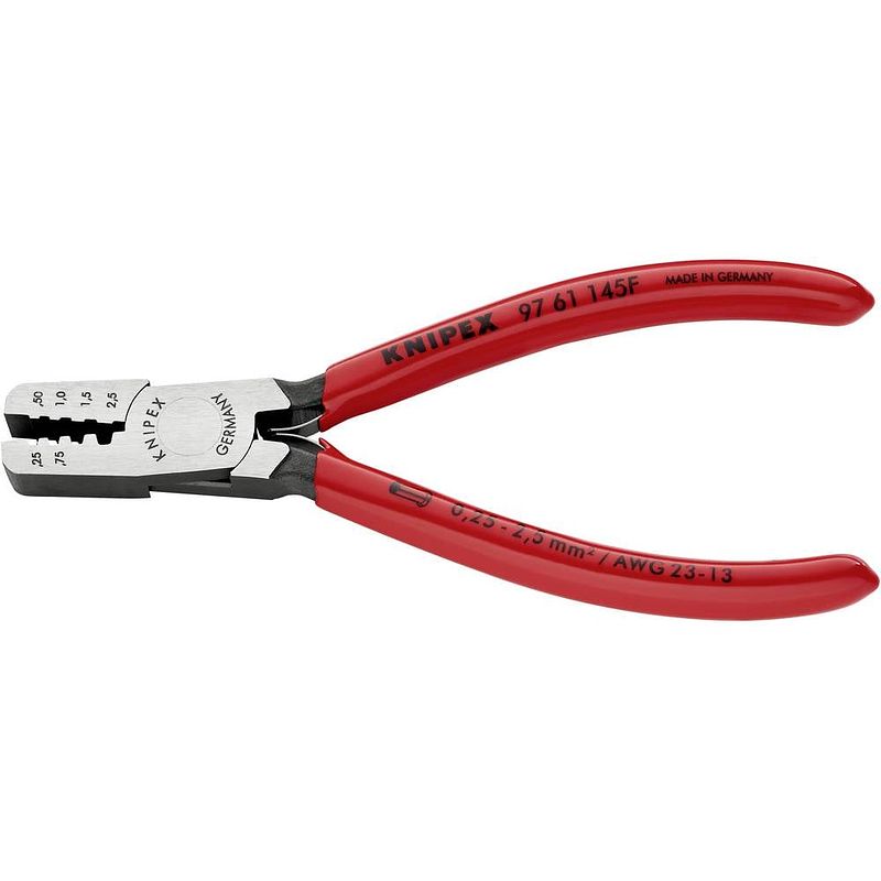 Foto van Knipex 97 61 145 f krimptang adereindhulzen 0.25 tot 2.5 mm²