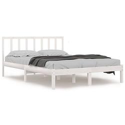 Foto van The living store houten bedframe - the living store - bedframes - 195.5 x 146 x 100 cm - wit