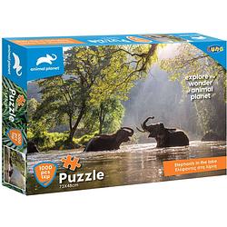 Foto van Animal planet puzzel elephants 73 x 48 cm karton 1000 stukjes
