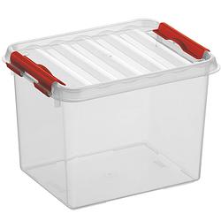 Foto van Sunware - q-line opbergbox 3l transparant rood - 20 x 15 x 14,3 cm