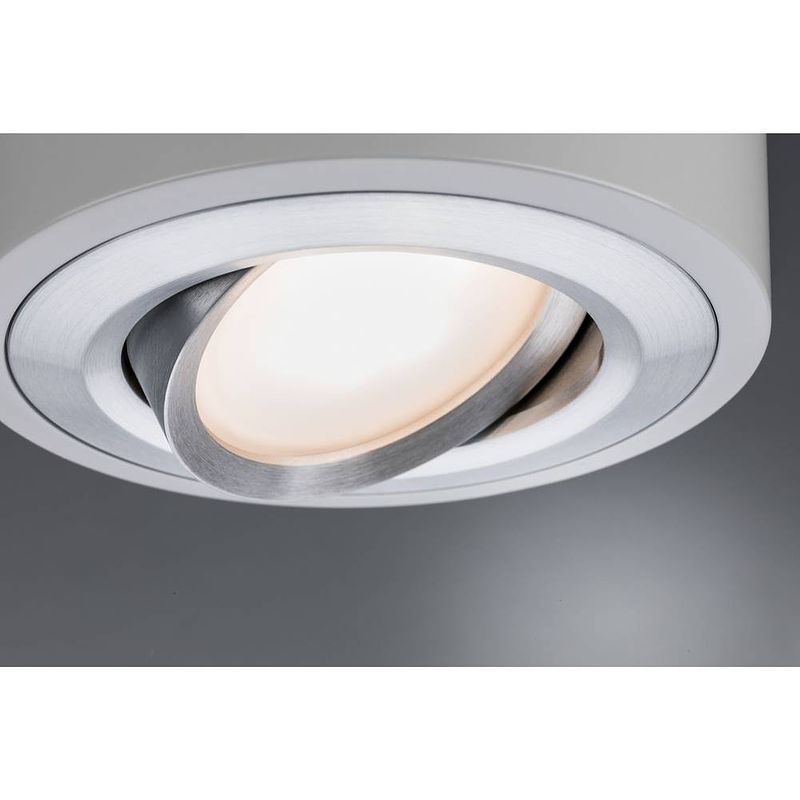 Foto van Paulmann 79708 argun led-plafondlamp 4.8 w aluminium (geborsteld), wit (mat)