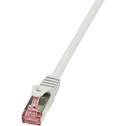 Foto van Logilink cq2092s rj45 netwerkkabel, patchkabel cat 6 s/ftp 10.00 m grijs vlambestendig, snagless 1 stuk(s)