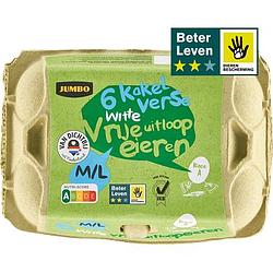 Foto van Jumbo witte vrije uitloopeieren m/l 6 stuks