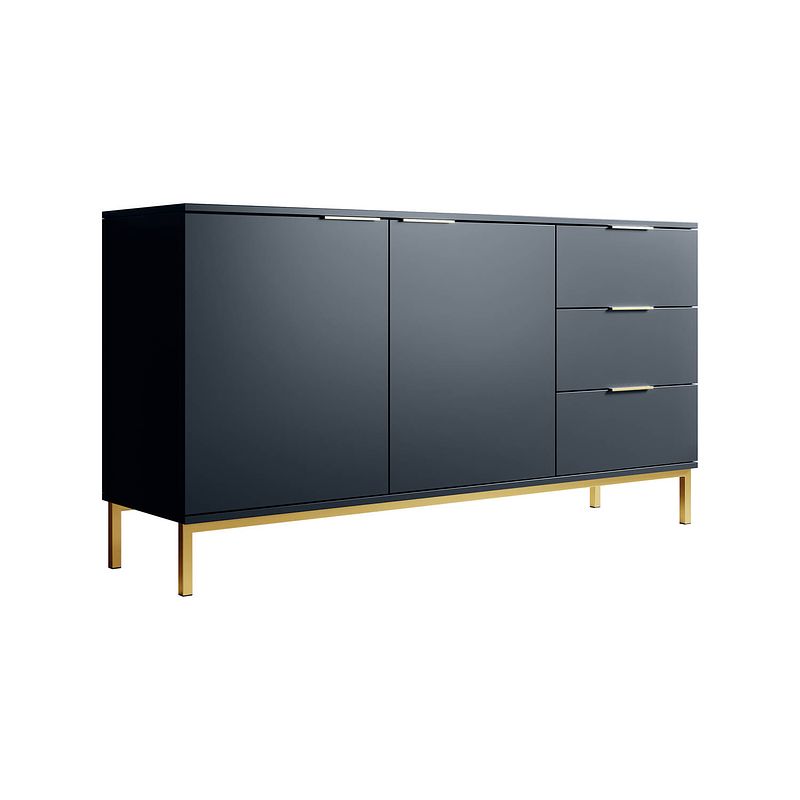 Foto van Meubella dressoir ponchi - blauw - 150 cm