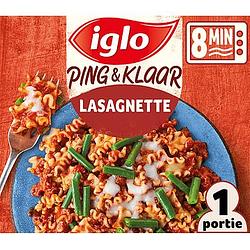 Foto van Iglo ping & klaar lasagnette met sperziebonen 380g bij jumbo