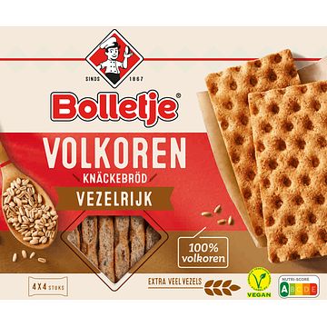 Foto van Bolletje vezelrijk knackebrod volkoren 4 x 4 stuks 265g bij jumbo