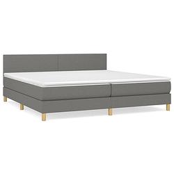 Foto van The living store boxspringbed - pocketvering matras - middelharde ondersteuning - kleur- donkergrijs - afmetingen- 203