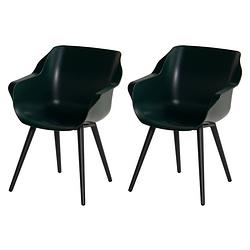 Foto van Hartman sophie studio dining armstoel - night green - set van 2