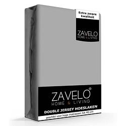 Foto van Zavelo double jersey hoeslaken grijs-lits-jumeaux (160x200 cm)