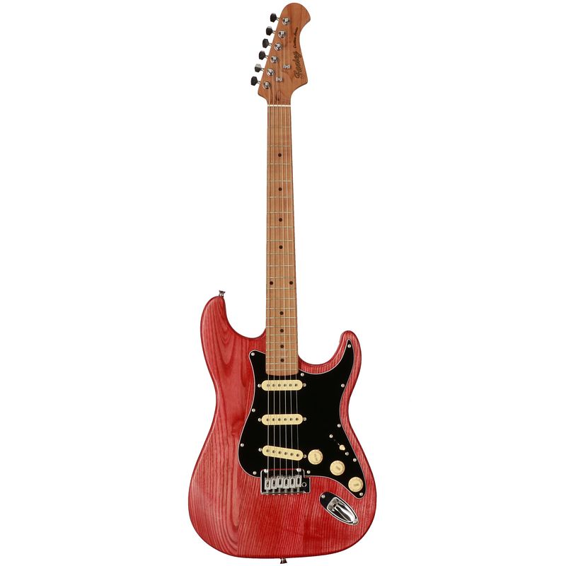 Foto van Fazley outlaw series sheriff plus sss red elektrische gitaar met gigbag