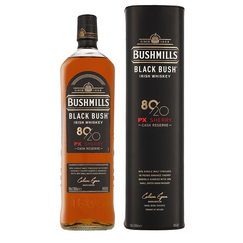 Foto van Bushmills black bush 80/20 1ltr whisky + giftbox