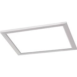 Foto van Led plafondlamp - plafondverlichting - trion povino - 15w - warm wit 3000k - dimbaar - vierkant - mat nikkel - aluminium