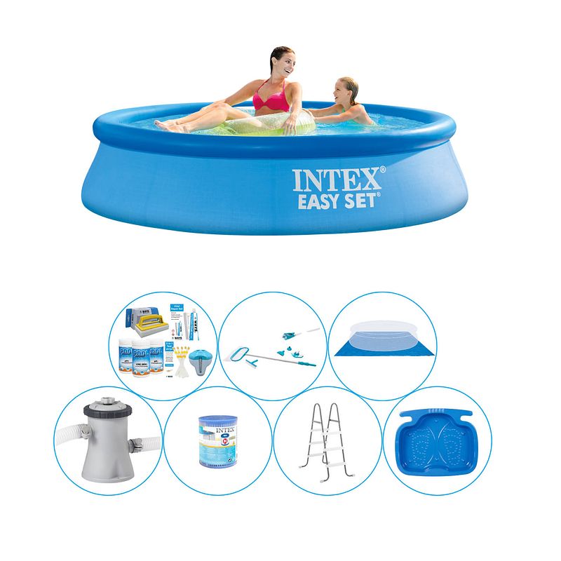 Foto van Zwembad comfort pakket - 8-delig - intex easy set rond 244x61 cm