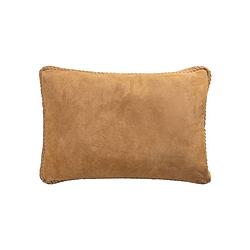Foto van Ptmd suky camel suede leather cushion rectangle