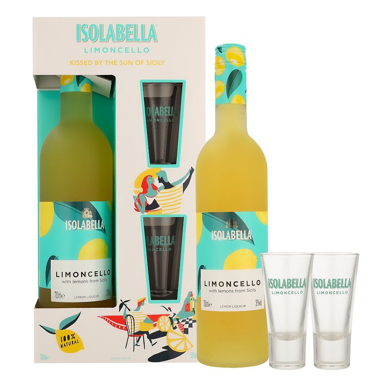 Foto van Isolabella limoncello + 2 glazen 70cl likeur