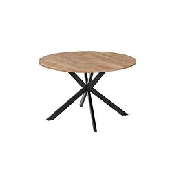 Foto van Eettafel rond ronsi bruin 120cm ronde eettafel