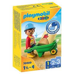 Foto van Playmobil 123 bouwvakker met kruiwagen 70409