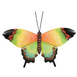 Foto van Tuindecoratie vlinder van metaal groen 48 cm - tuinbeelden