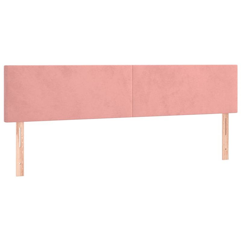 Foto van The living store hoofdbord hoofdeind - 200 x 5 x 78/88 cm - roze fluweel