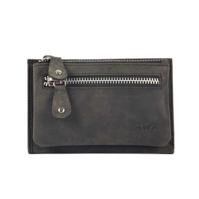 Foto van Portemonnee anti-skim - portemonnee buffelleer - portemonnee met 10 pasjes - kleine portemonnee - portemonnee compact