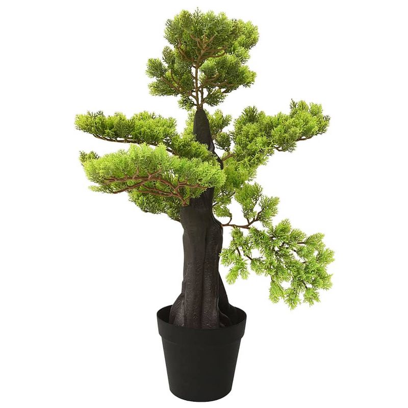 Foto van The living store cipres bonsai kunstplant - 60 cm - volle en realistische uitstraling - groen