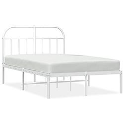 Foto van The living store bedframe klassiek wit - 196 x 142 x 100 cm - robuuste metalen constructie