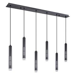 Foto van Industriële hanglamp atri - l:110cm - led - metaal - zwart