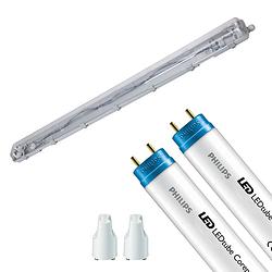 Foto van Led waterdichte tl armatuur met t8 buizen - velvalux strela - 120cm - dubbel - koppelbaar - waterdicht ip65 - philips -