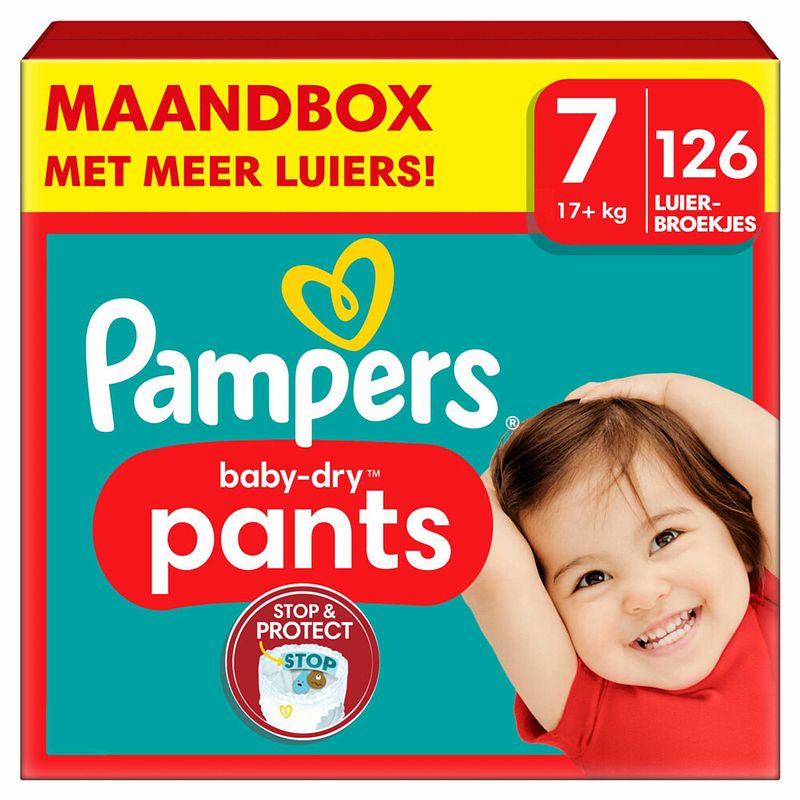 Foto van Pampers - baby dry pants - maat 7 - maandbox - 126 stuks - 17+ kg